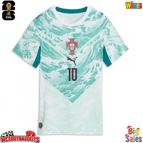 Portugal Bernardo Silva #10 Replica Away Stadium Shirt for Women World Cup 2026 Short Sleeve